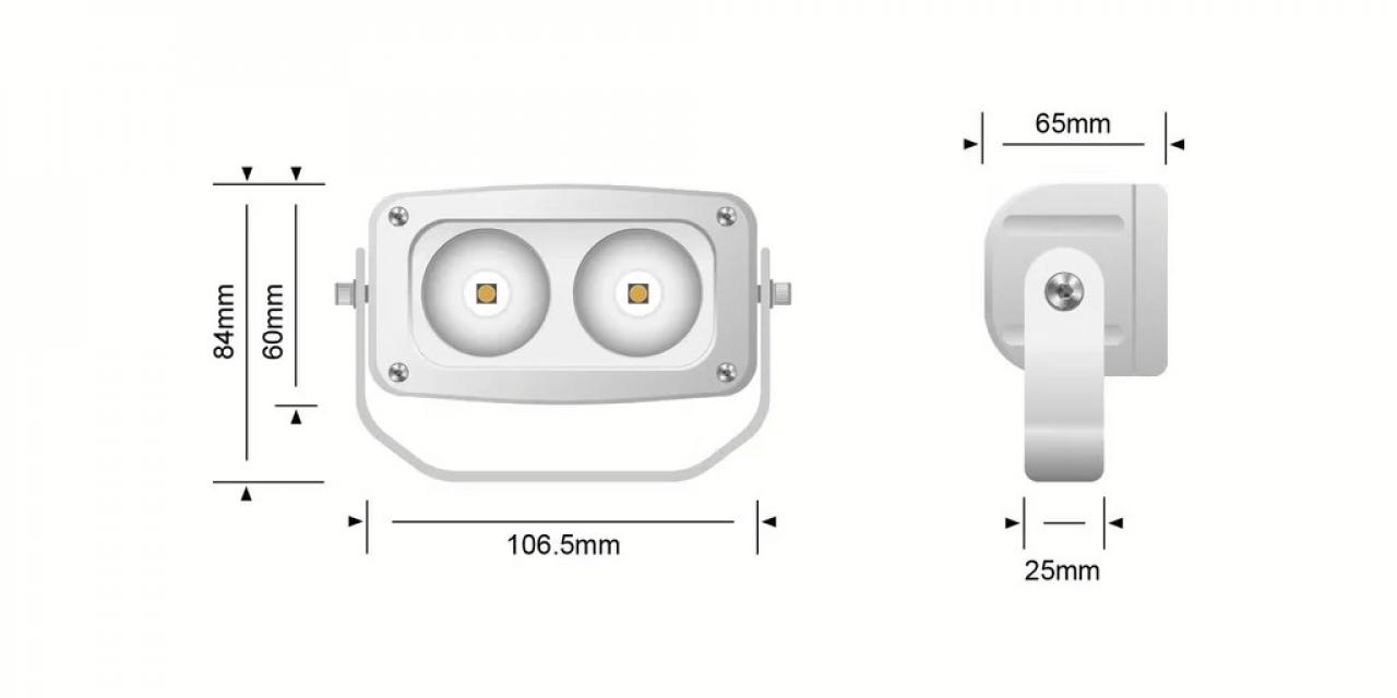 STEDI Marine White 20W Twin LED Flood Light